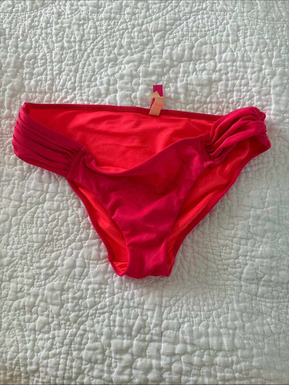 Victoria's Secret Hot Pink Bikini Bottoms with Ruched Sides